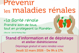 Journ�e de d�pistage gratuit des maladies r�nales: 12 mars 2026